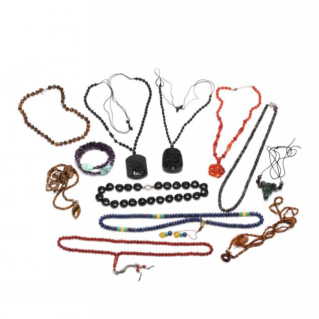 group-of-gemstone-bead-jewelry-items