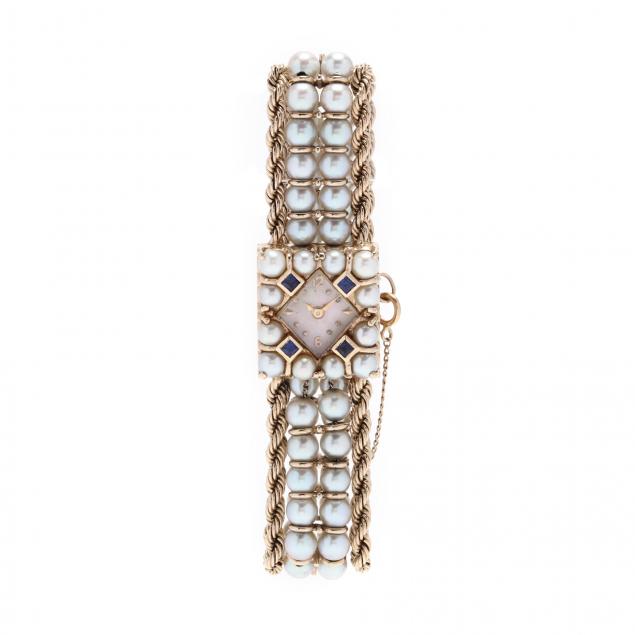 14kt-gold-pearl-and-sapphire-watch
