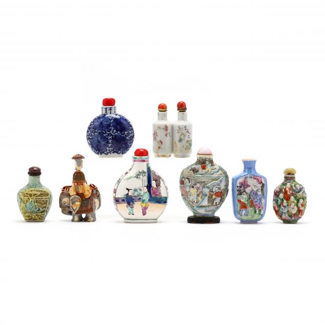 a-group-of-eight-chinese-snuff-bottles