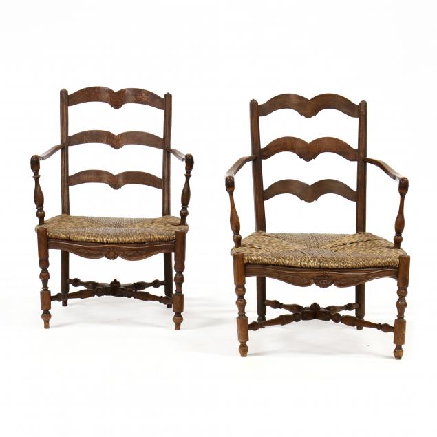 two-similar-french-provincial-armchairs