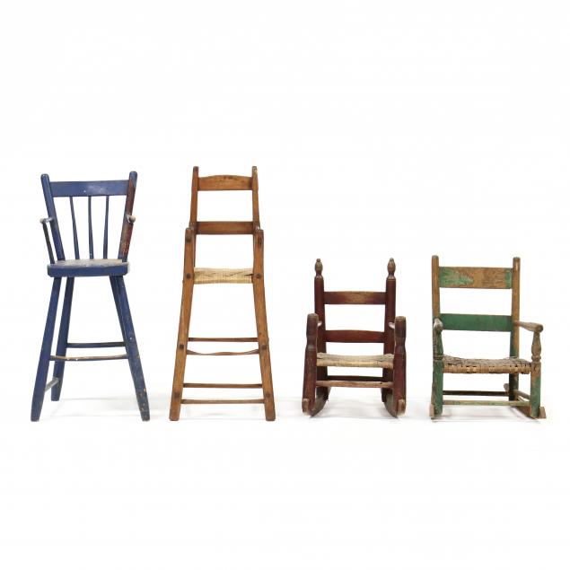 four-antique-primitive-child-s-chairs