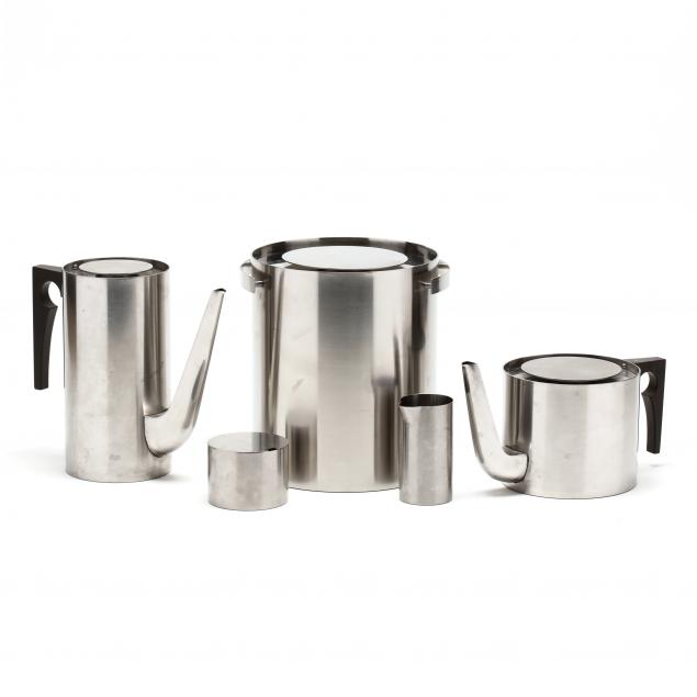 arne-jacobsen-denmark-1902-1971-cylinda-line-five-pieces-of-stainless-serving-ware