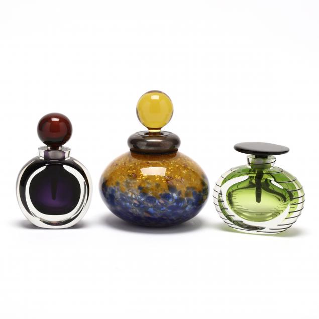 three-art-glass-perfume-bottles