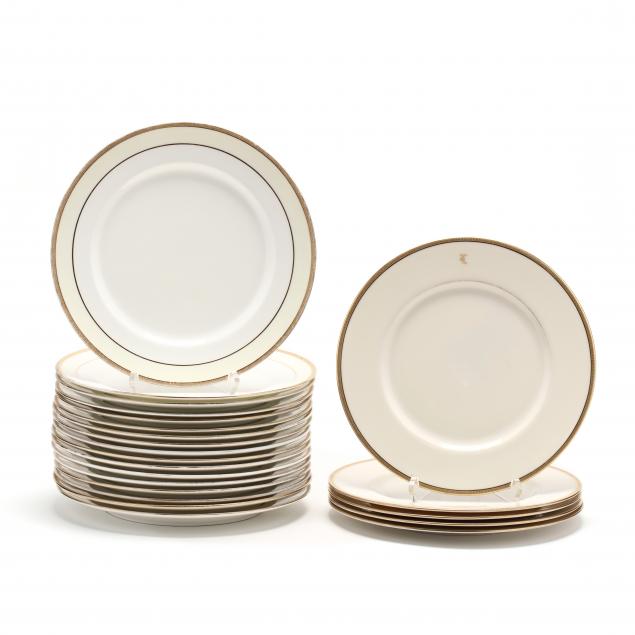 tiffany-co-assembled-set-of-22-lenox-gold-rimmed-porcelain-plates