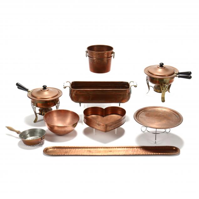 an-assembled-grouping-of-vintage-copper-cookware-and-accessories