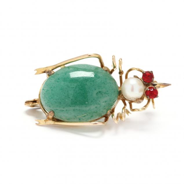 14kt-gold-and-gem-set-insect-brooch