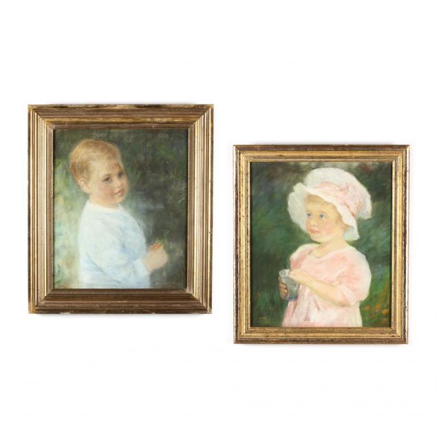 an-antique-pair-of-child-portraits-circa-1913