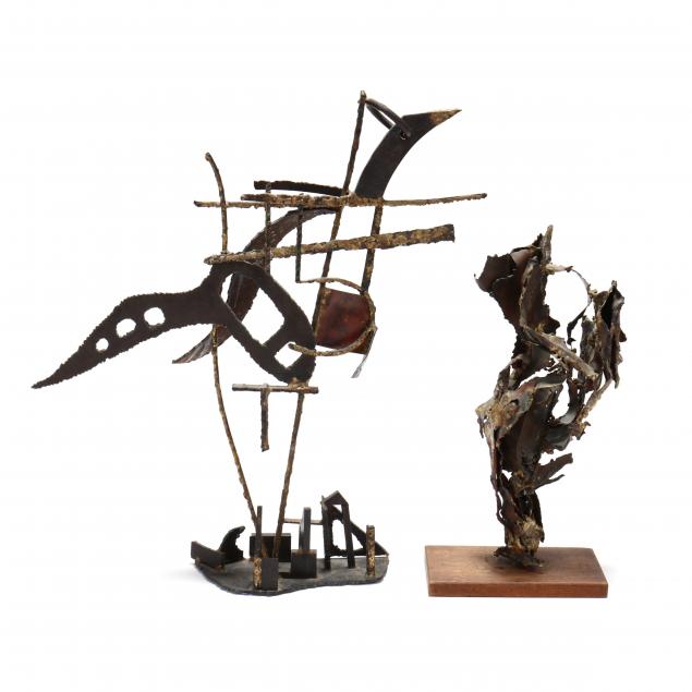 two-mid-century-abstract-metal-sculptures