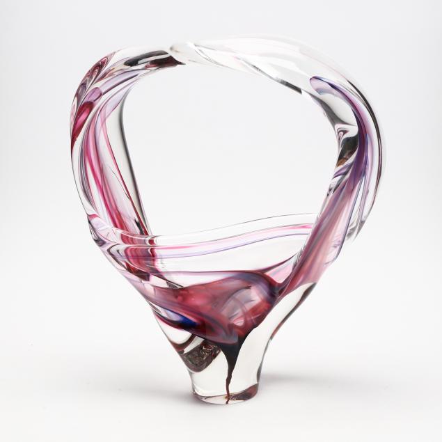 david-goldhagen-nc-large-loop-art-glass-sculpture