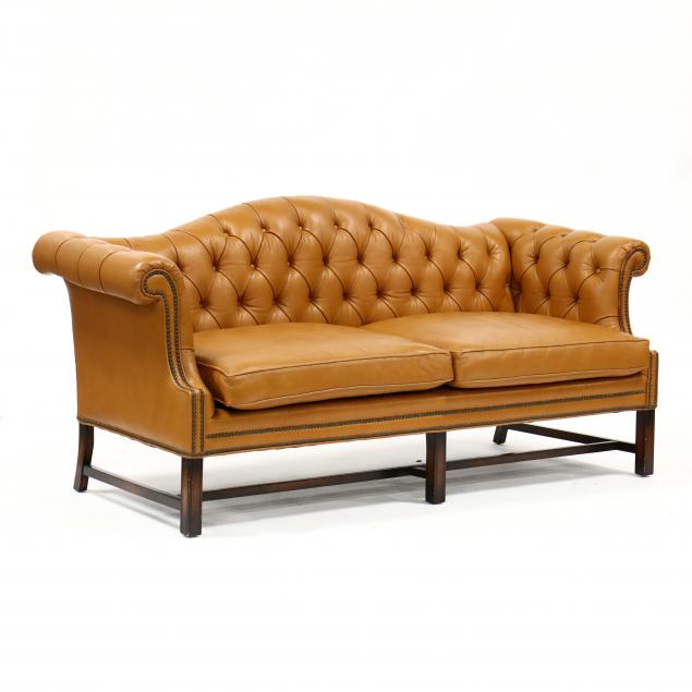 chippendale-style-tufted-leather-sofa