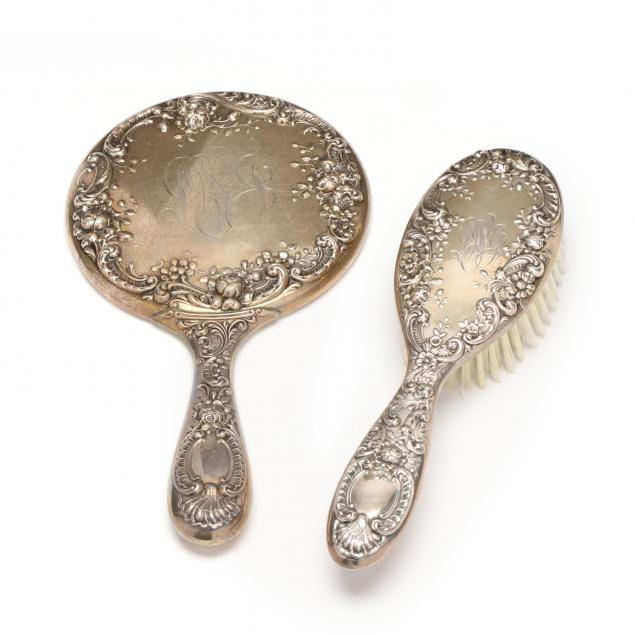 gorham-sterling-silver-hairbrush-and-hand-mirror