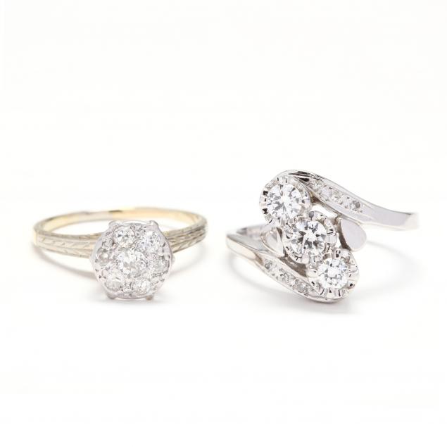 two-14kt-gold-and-diamond-rings