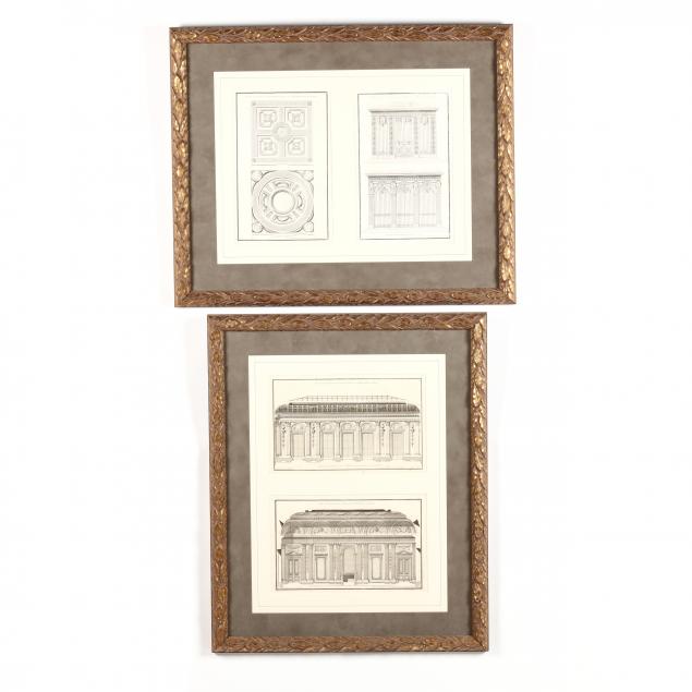 jean-francois-de-neufforge-french-1714-1791-four-antique-architectural-engravings-presented-in-two-frames