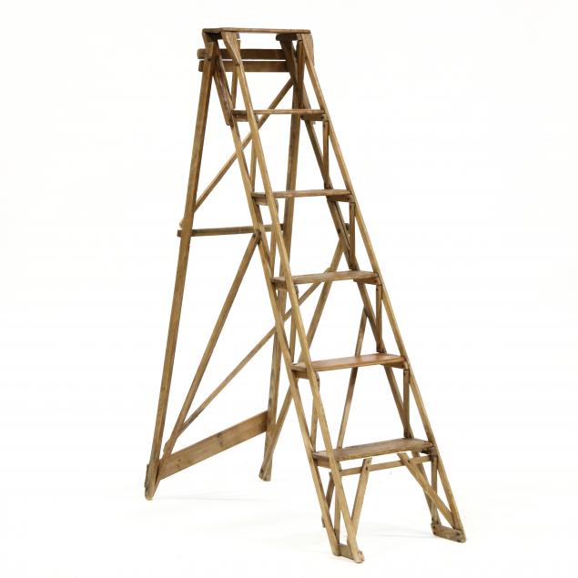 antique-primitive-pine-folding-ladder