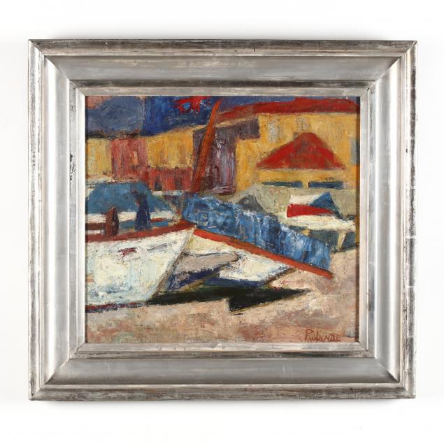 midcentury-abstract-painting-of-a-shipyard