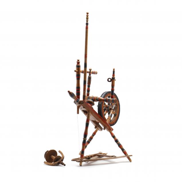antique-swedish-child-size-spinning-wheel
