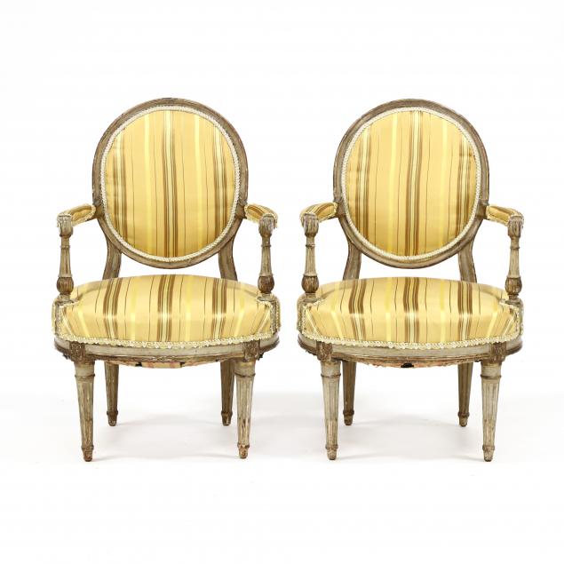 antique-pair-of-signed-louis-xvi-style-carved-and-painted-diminutive-fauteuil