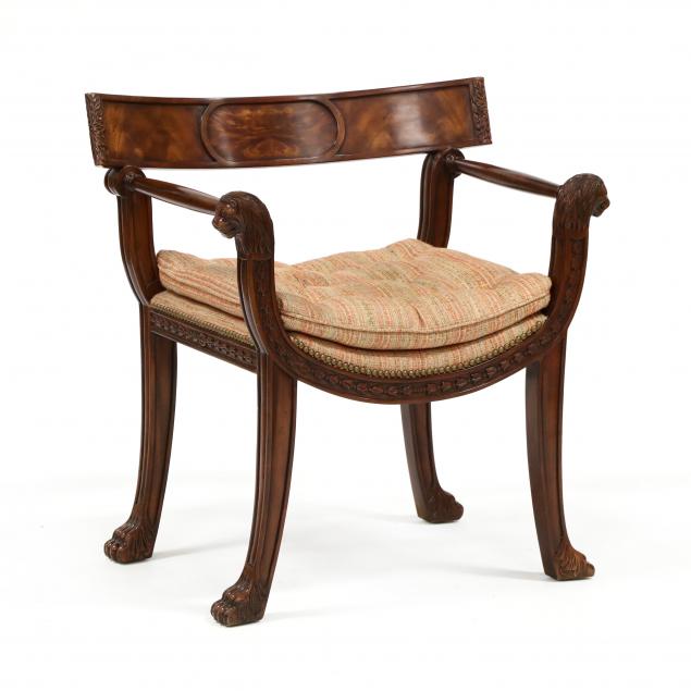 theodore-alexander-grecian-style-carved-mahogany-armchair