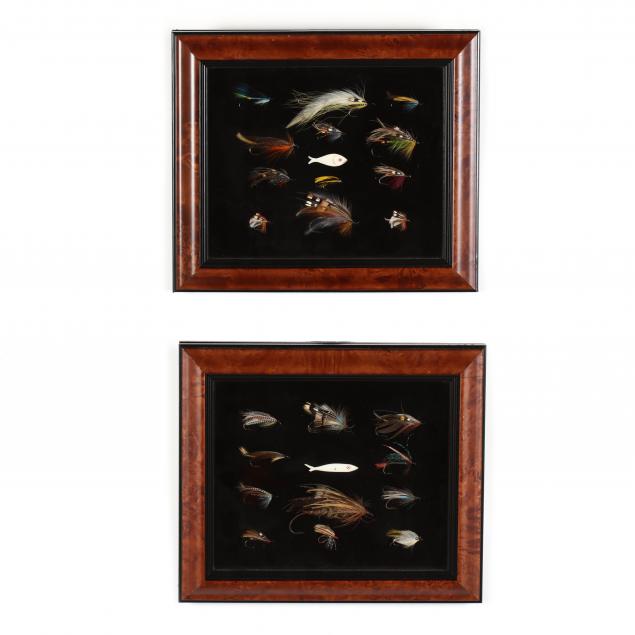 Two Shadowbox Displays of Assorted Fishing Flies (Lot 1084 - From