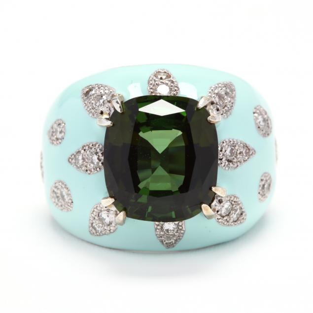 sterling-silver-gem-set-enamel-ring-andreoli