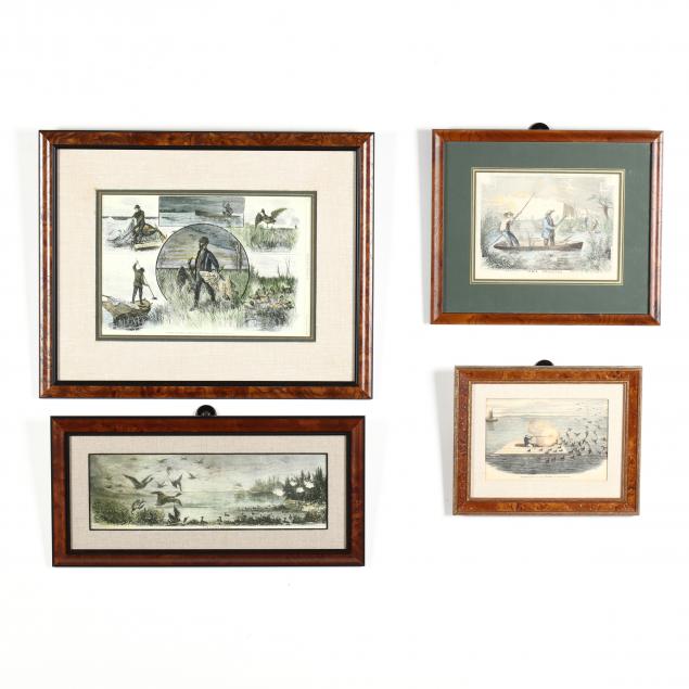 four-waterfowl-shooting-scenes-with-contemporary-hand-coloring