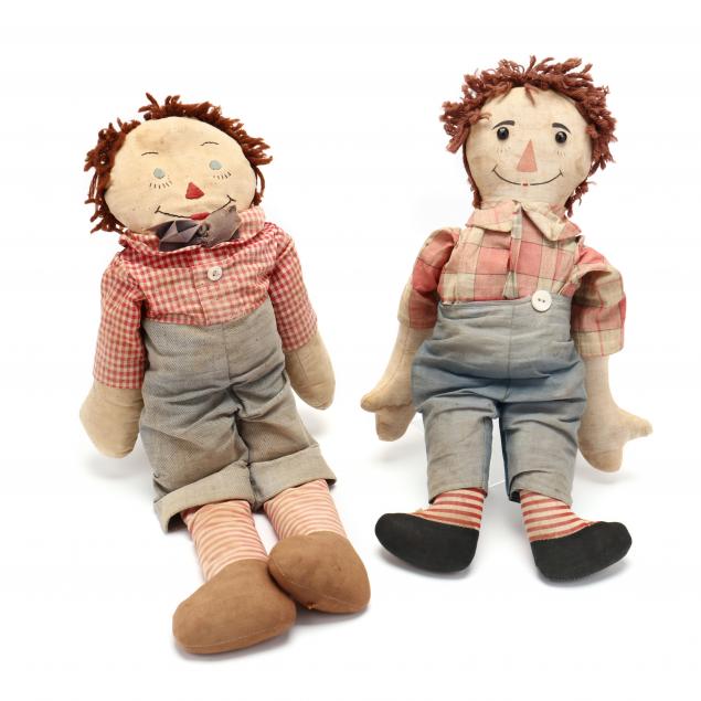 two-early-raggedy-andy-dolls