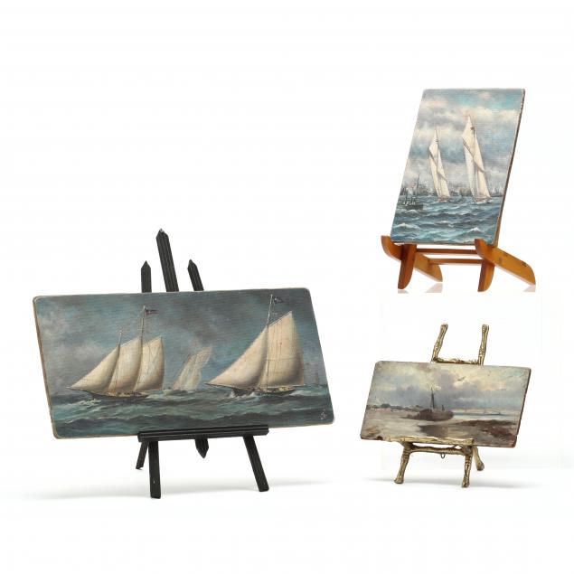 three-miniature-nautical-paintings