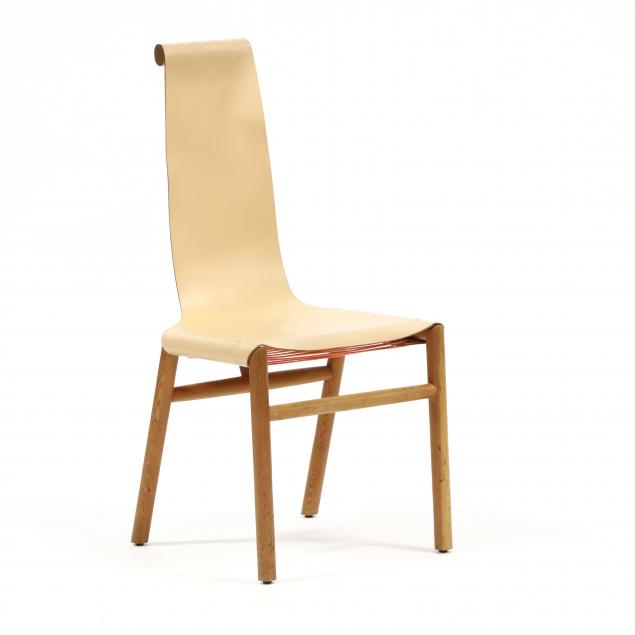 custom-wood-and-leather-armless-chair
