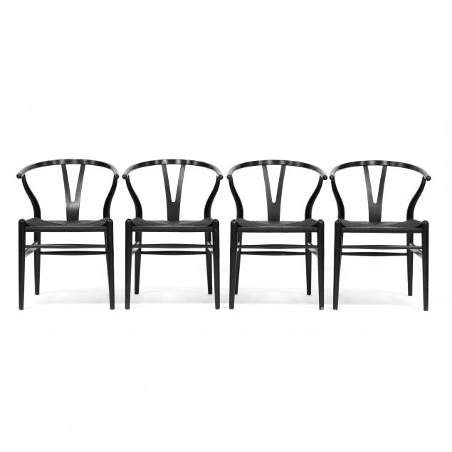 hans-wegner-danish-1914-2007-set-of-four-ch24-wishbone-chairs