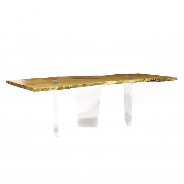 john-houshmand-ca-ny-b-1954-live-edge-maple-and-lucite-dining-table