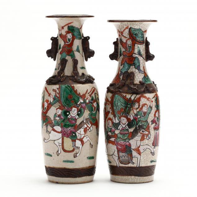 a-matched-pair-of-chinese-crackle-vases-with-warriors