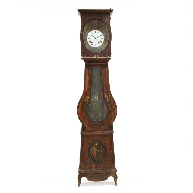 antique-french-painted-tall-case-clock-as-is