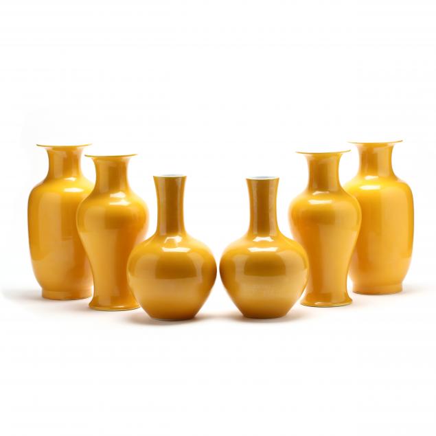 three-pairs-of-chinese-yellow-vases
