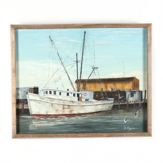 donald-bryan-american-1924-2013-fort-clinch-vessel-docked-at-a-marina