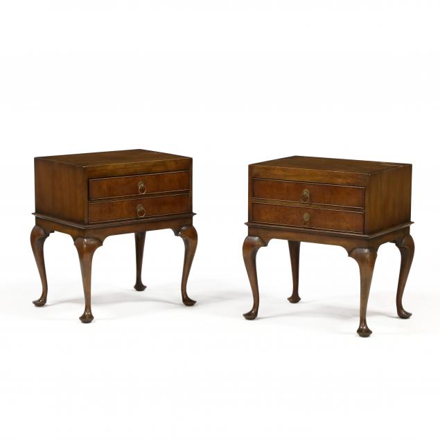 kittinger-pair-of-queen-anne-style-walnut-two-drawer-stands