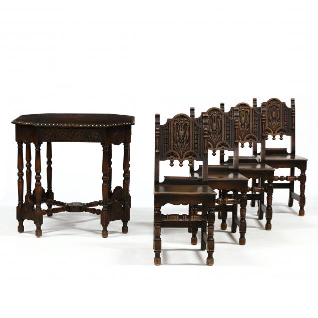 jacobean-style-game-table-and-chairs