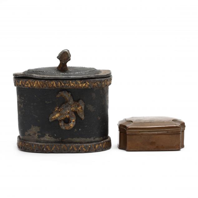 two-antique-metal-boxes