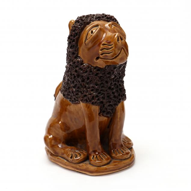 nc-folk-pottery-billy-ray-hussey-seated-lion