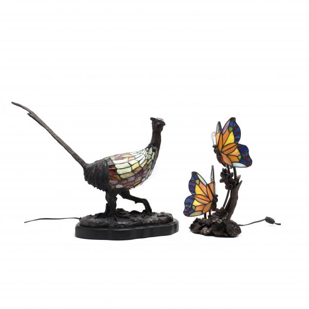 two-figural-stained-glass-lamps