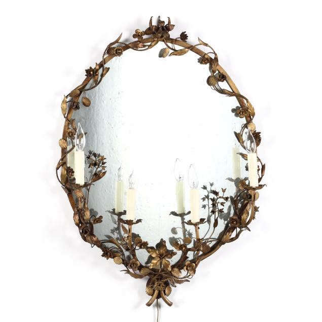 vintage-gilt-tole-lighted-mirror