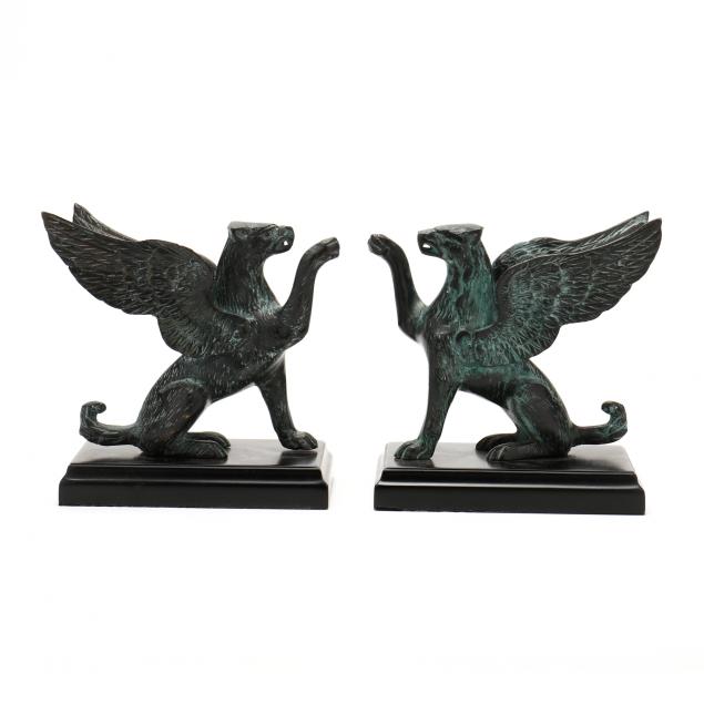 a-pair-small-vintage-bronze-griffins