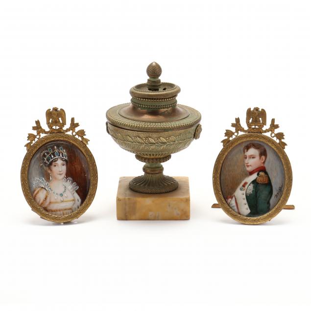 antique-miniature-portraits-of-napoleon-and-josephine-with-incense-burner