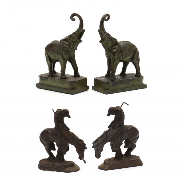 two-sets-of-vintage-figural-bookends