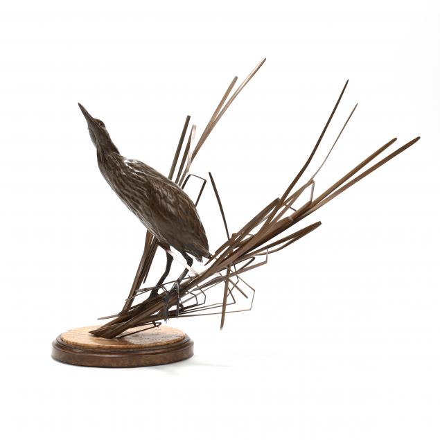 chester-comstock-colorado-20th-21st-century-life-size-heron-fishing-in-reeds