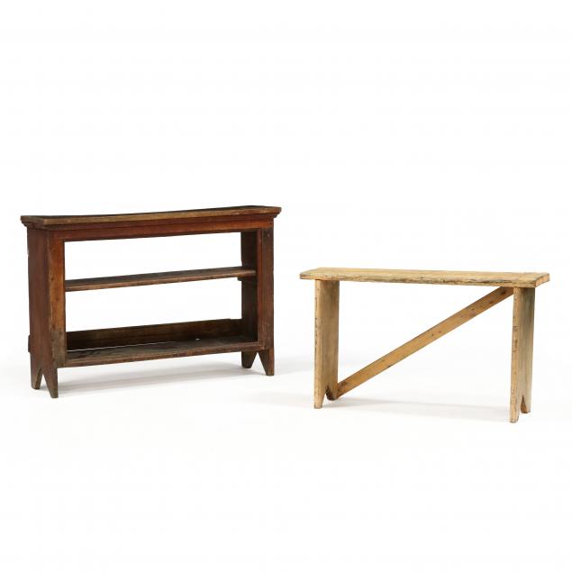 antique-primitive-bench-and-storage-shelf