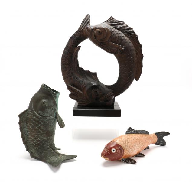 three-decorative-fish-sculptures