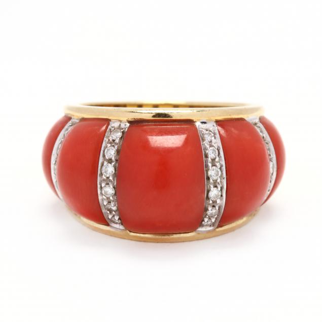 18kt-gold-coral-and-diamond-ring-italian