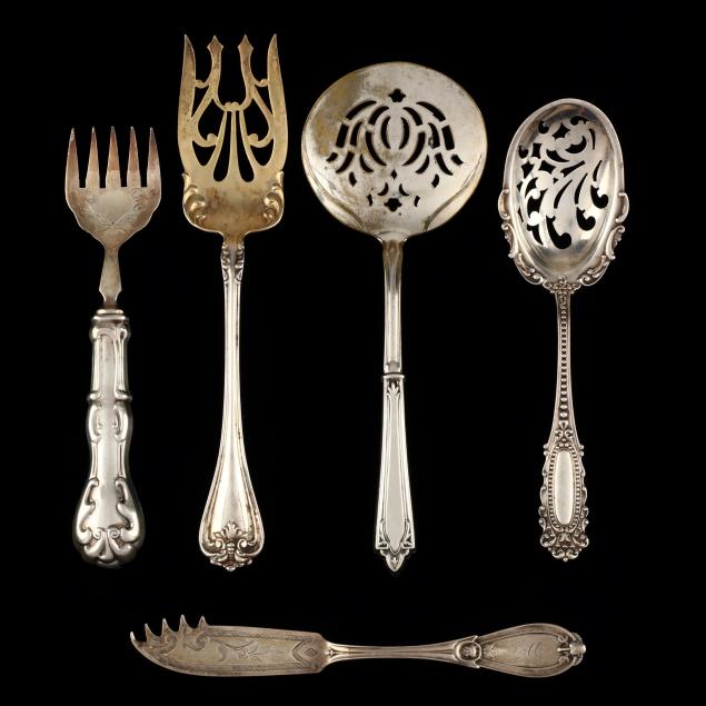 five-sterling-silver-flatware-servers