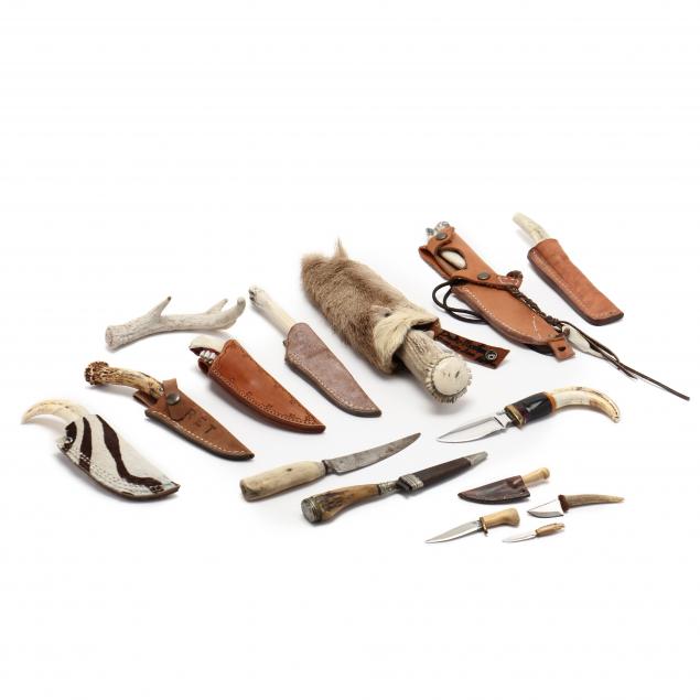fifteen-knives-with-bone-or-antler-handles