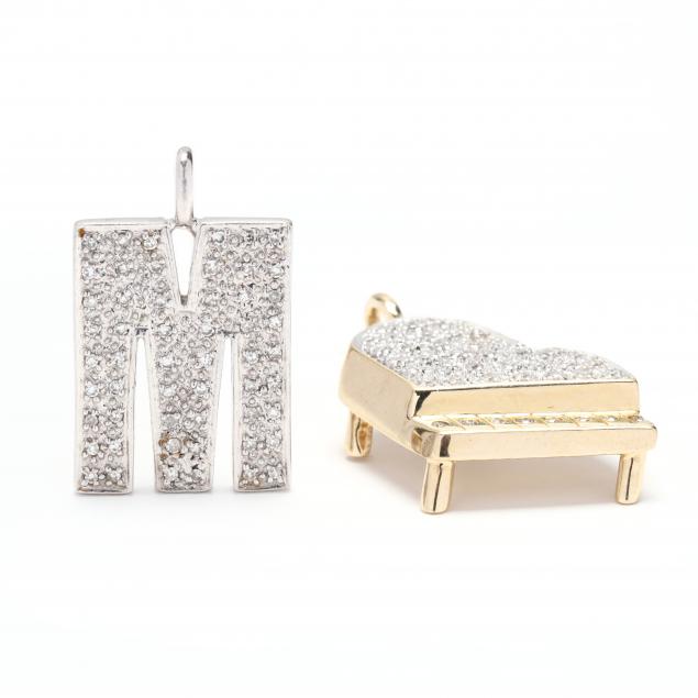 two-14kt-gold-and-diamond-set-charms